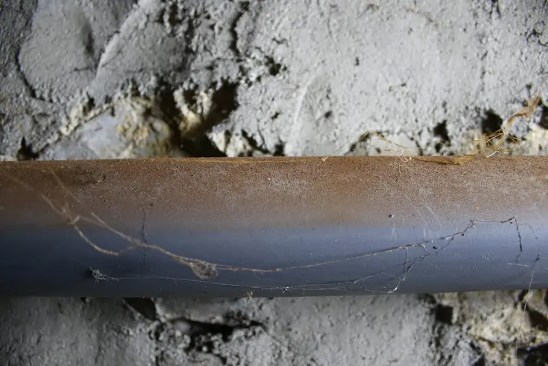Dépôt de spores relevé lors d'un constat en sous-sol